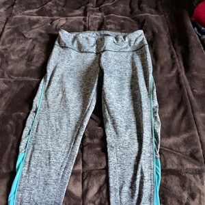 grey and blue leggings